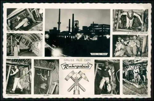 Foto AK - Ansichten des Bergbaus - und der Zeche Zollverein Essen im Ruhrgebiet