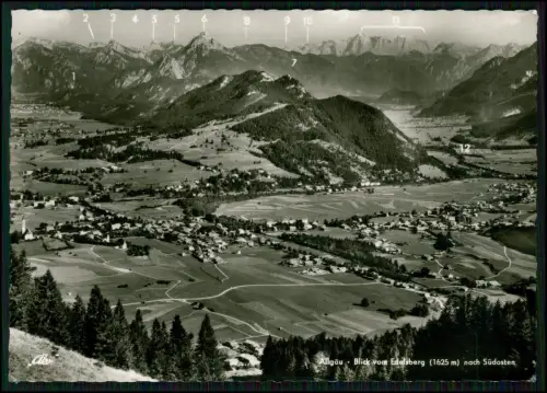 AK Allgäu Blick vom Edelsberg  Sicht auf Zugspitze mit Tiroler Tal bei Pfronten