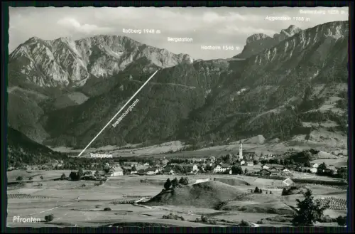 Foto AK Pfronten mit Breitenbergbahn - Bahn zur Hochalm - Roßberg und Aggenstein