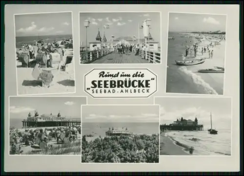 AK - Seebad Ahlbeck -  5 Bilder zeigen Strand, Seebrücke Badeleben Urlaub Ostsee