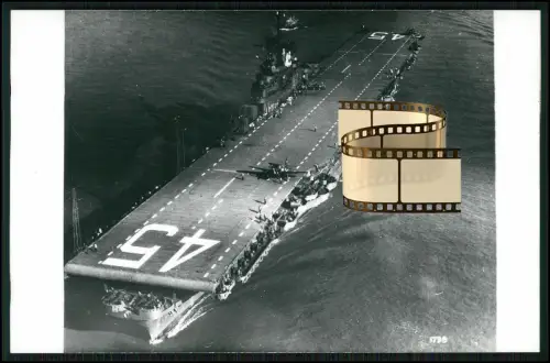Foto 14x9cm -  USS Valley Forge (CV-45) - Flugzeugträger der US Navy - 1946