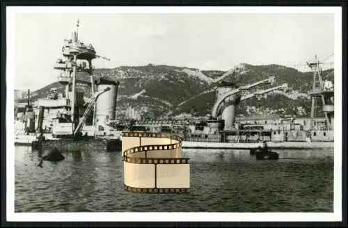 Foto 14x9cm - Schwerer Französischer Kreuzer Foch - 1942 Toulon selbst versenkt