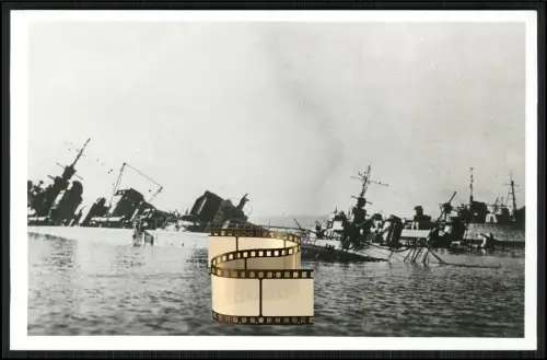 Foto 14x9cm - Franz. Marine - drei Großzerstörer - 1942 Toulon selbst versenkt