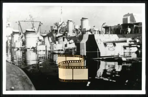 Foto 14x9cm - Französosche Marine - drei Zerstörer - 1942 Toulon selbst versenkt