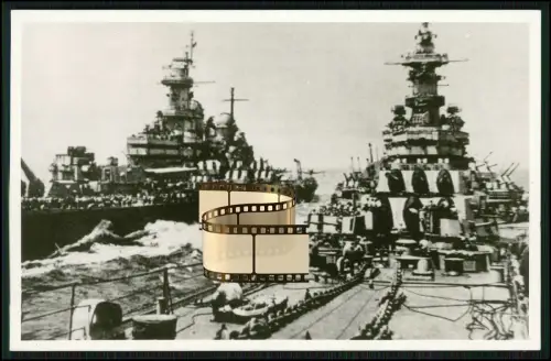 Foto 14x9cm - USS Missouri und USS Iowa - Schlachtschiffe bei schwerer See