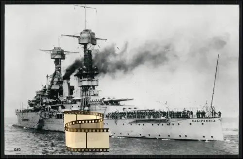 Foto 14x9cm - USS California BB-44 Schlachtschiff der Tennessee-Klasse vor 1941