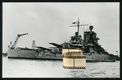 Foto 14x9cm - USS Mississippi (BB-41) Schlachtschiff New-Mexico-Klasse, im Hafen