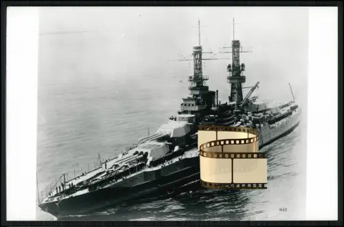 Foto 14x9cm - USS New Mexico (BB-40) - mit Cage-Masten starke Bewaffnung auf See