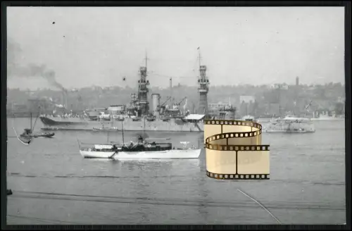 Foto 14x9cm - USS Pennsylvania (BB-38) - Flaggschiff der US-Flotte 1943 im Hafen