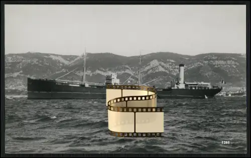 Foto 14x9cm - französisches Frachtschiff ?