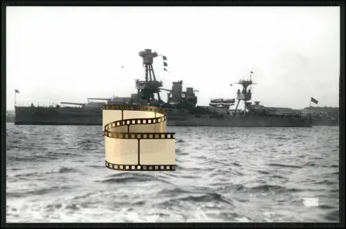 Foto 14x9cm - USS New York (BB-34) - US Schlachtschiff - mit Bordflugzeuge 1942