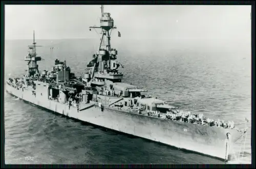 Foto 14x9cm - Kreuzer USS Chester (CA-27), schwer bewaffnet auf See 1930er Jahre