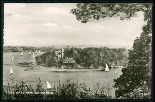 AK - Berlin Zehlendorf Wannsee - Pfaueninsel Havel Schlossblick mit Segelboote