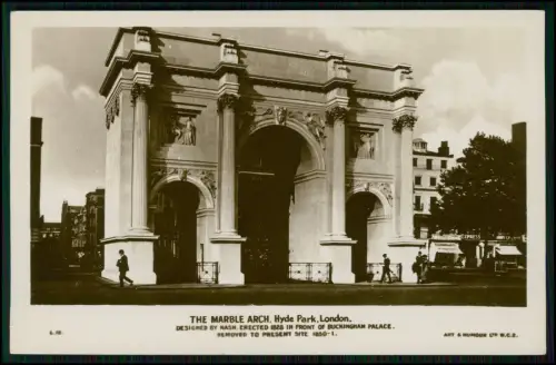 2x Foto AK  - London Marble Arch -  Triumphbogen am Hyde Park - real photograph