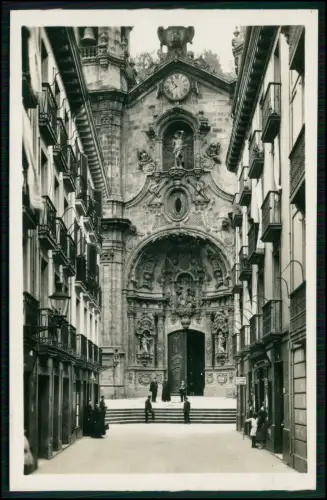 Echt Foto AK - Basilika Santa María del Coro in San Sebastián, Spanien 1942 gel.