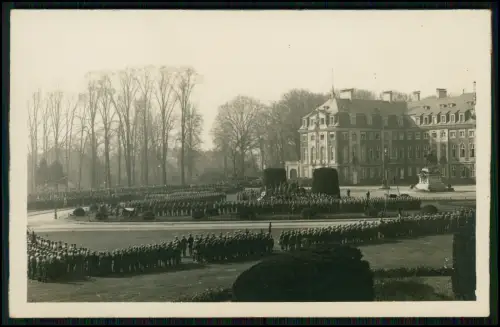 2x Foto AK Militärparade Fackelzug Schloss Stuttgart Reiterdenkmal König Wilhelm