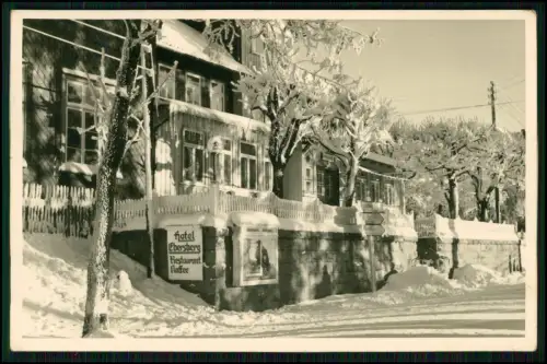 Echt Foto AK - Verschneites Hotel Ebersberg - in Hohegeiß Braunlage Oberharz