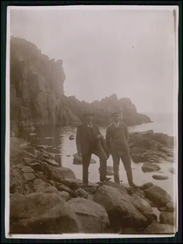 5x Foto - Rügen Kreidefelsen Steilufer - Felsige Küstenlandschaft Klippen - 1910