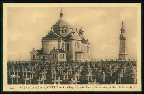 13x AK - 1. WK Notre-Dame de Lorette - Gedenkkirche und andere in Nordfrankreich