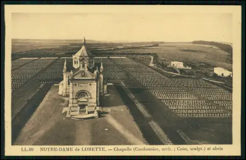 13x AK - 1. WK Notre-Dame de Lorette - Gedenkkirche und andere in Nordfrankreich