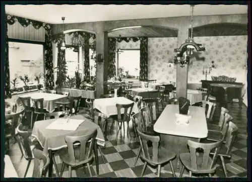 Foto AK - Speisezimmer Pension Jägerhof Groß-Gumpen Odenwald stilvoll gemütlich