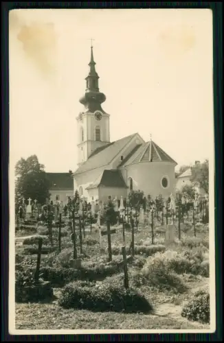 Foto - Leonding Oberösterreich Steiermark - Kirche Friedhof Gräber Kreuze - 1933