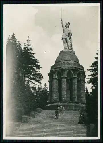 5x Foto - Hermannsdenkmal Detmold Arminius Schwert Besucher Wandern Lippe 1930