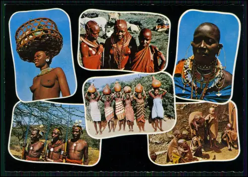Foto AK - Szene Afrikanische Stämme Tradition Kleidung und Alltag eindrucksvoll