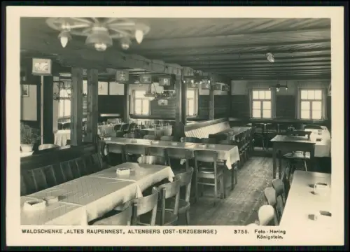 2x Echt Foto AK - Gastraum der Waldschenke Altes Raupennest Altenberg Erzgebirge
