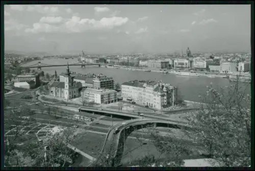 2x Foto AK - Budapest vom Gellértberg Donau Kettenbrücke Parlamentsgebäude u.a.