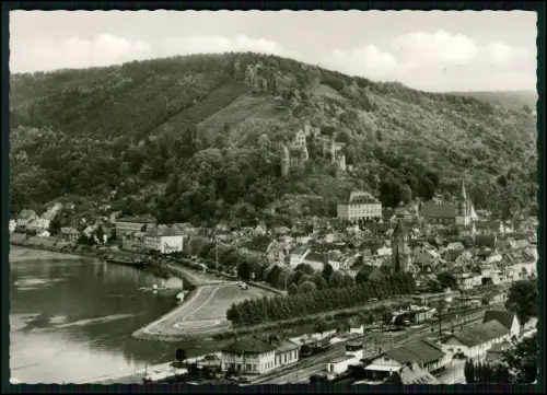 Echt Foto AK - Wertheim am Main - Blick auf Stadt - Burg und Mainufer - Luftpost