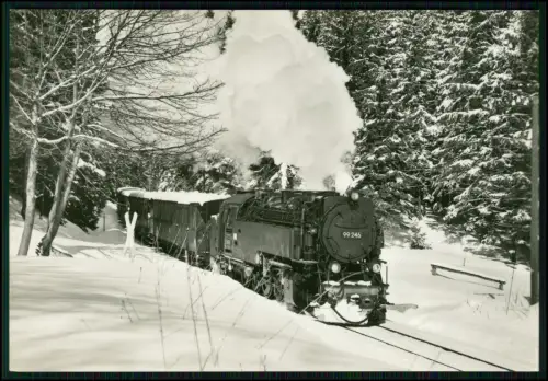 5x AK - Braunlage im Oberharz - Harzquerbahn im Winter Dampflok - und andere