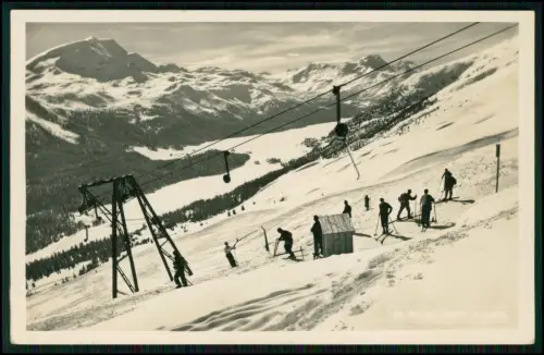 2x Foto AK - St. Moritz Skilift Suvretta - und Corviglia-Piz Nair – Luftseilbahn