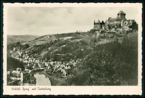 Foto AK - Schloss Burg an der Wupper mit Unterburg - Höhenburg bei Solingen