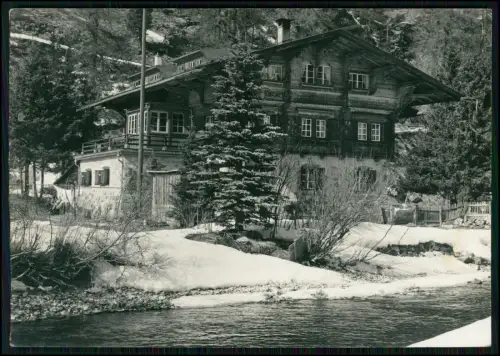 Foto AK - Ferienchalet Roussette in St. Moritz-Bad idyllisch am Fluss verschneit