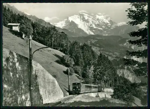Foto AK - Interlaken - Schynige-Platte-Bahn Zahnradbahn - Blick auf Berner Alpen