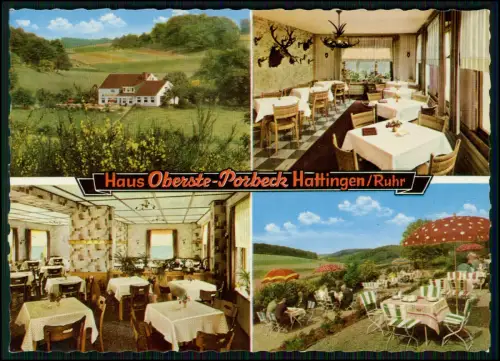 AK Haus Oberste-Porbeck Hattingen Ruhr Ausflugslokal mit Gaststube und Terrasse
