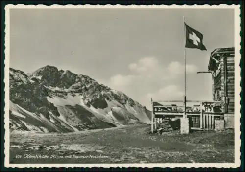 Foto AK - Hörnlihütte Zermatt Arosa - Blick auf Parpaner Weisshorn in Graubünden