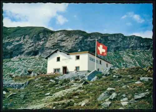 AK - Segneshütte am Segnespass - oberhalb Flims mit Blick auf die Bündner Berge