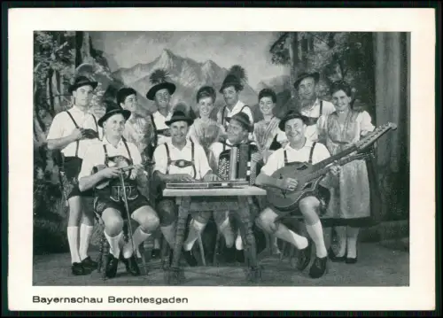 AK Bayernschau Berchtesgaden - traditionell gekleideter Musikgruppe Instrumente