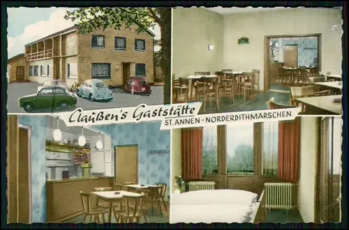 AK - Claussen’s Gaststätte in Sankt Annen Dithmarschen – Gasthaus mit Klubzimmer