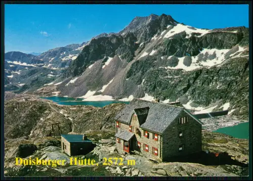 AK - Duisburger Hütte - Schutzhütte in den Alpen - mit Blick auf Gletscher, Seen