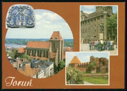 AK - Toruń Thorn Polen - gotischer Kirche - Kopernikusdenkmal und Burgruinen