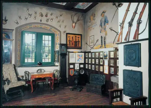 AK - Bodenwerder Weser - Münchhausen Zimmer Lügenbaron - mit Jagdtrophäen Waffen