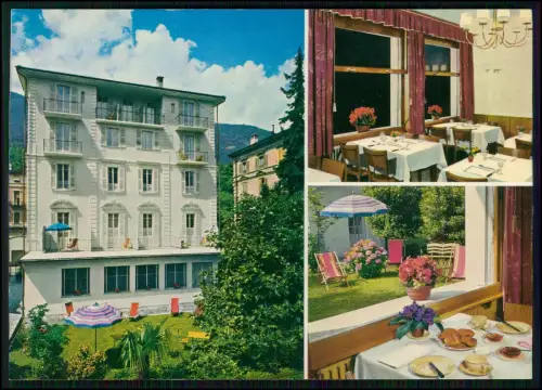AK Locarno Schweiz - Hotel Daheim - Haus Garten Speisesaal Fam. Reich Pellegrini
