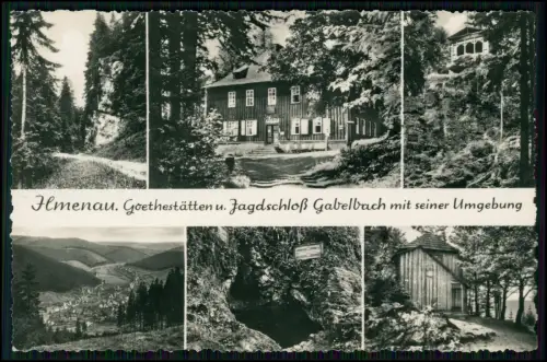 Foto AK - Ilmenau - Goethestätten - und Jagdschloss Gabelbach - mit der Umgebung
