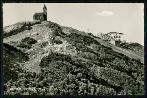 Foto AK - Hochfellnhaus Berg Gipfel - Chiemgauer Alpen Bergen - kleine Kapelle
