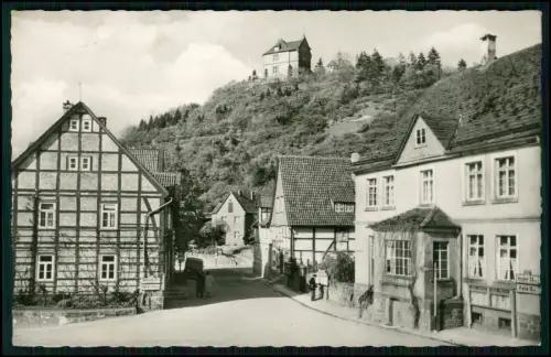 Echt Foto AK - Schieder-Schwalenberg Lippe - Einfahrt ins Städtchen mit Burg
