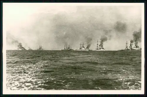 Foto AK - SMS Flotte auf Reede - Kriegsschiffe der Kaiserlichen Marine Formation