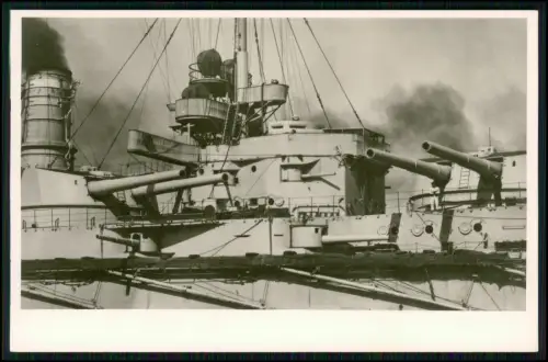 Foto AK - Kriegsschiff - SMS Thüringen - Kaiserliche Marine - Geschütz Türme